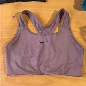 Nike Mauve Racerback Sports Bra with Black Swoosh